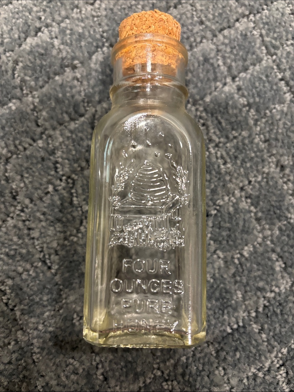 Pure Honey Decorative Glass Bottle with Cork Stopper - Clear